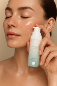 Glassy Skin glyco gel on face young woman