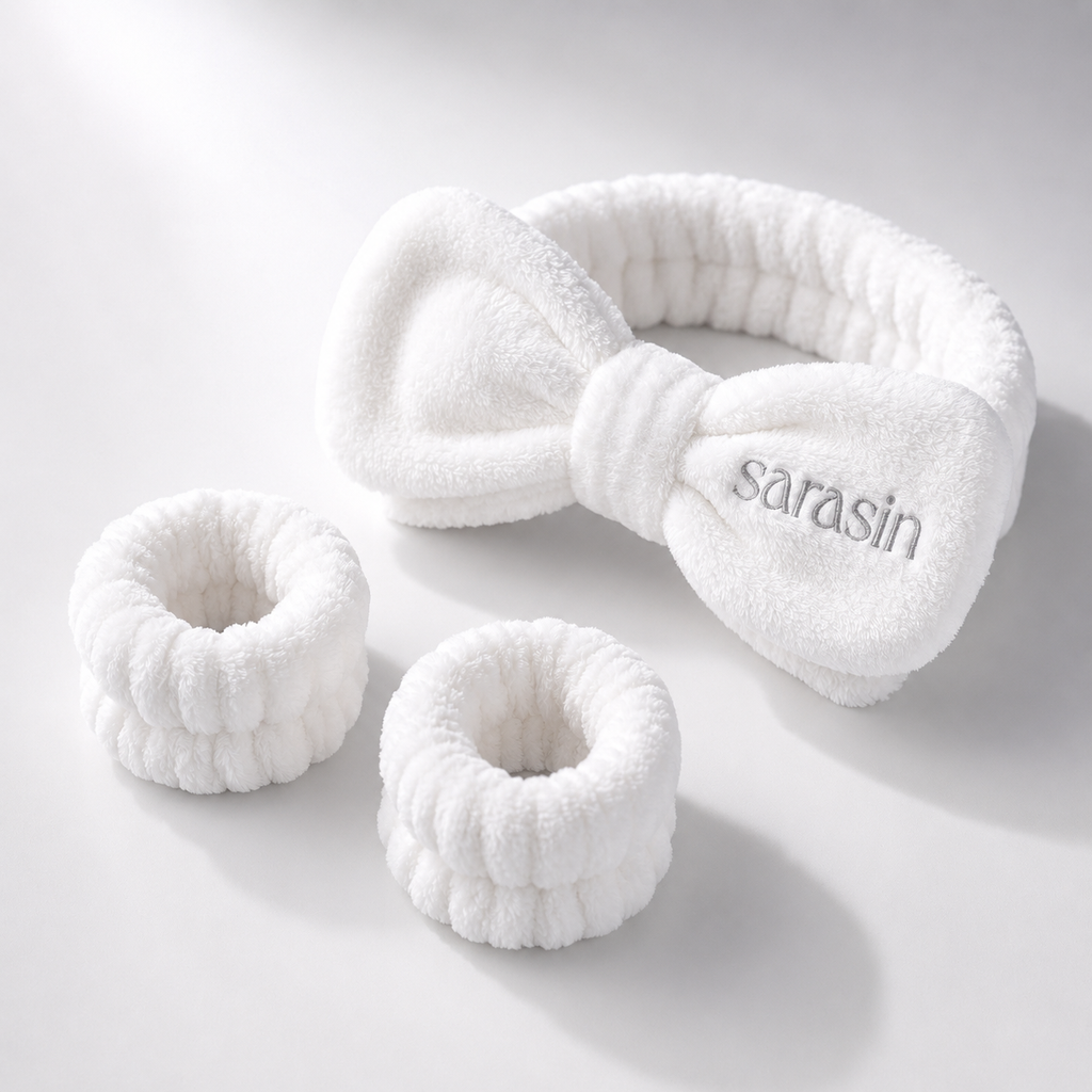 Skincare headband and wristbands set