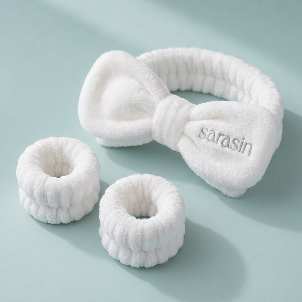 Haarband met polsbandjes set skincare