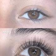 wimperserum voor en na