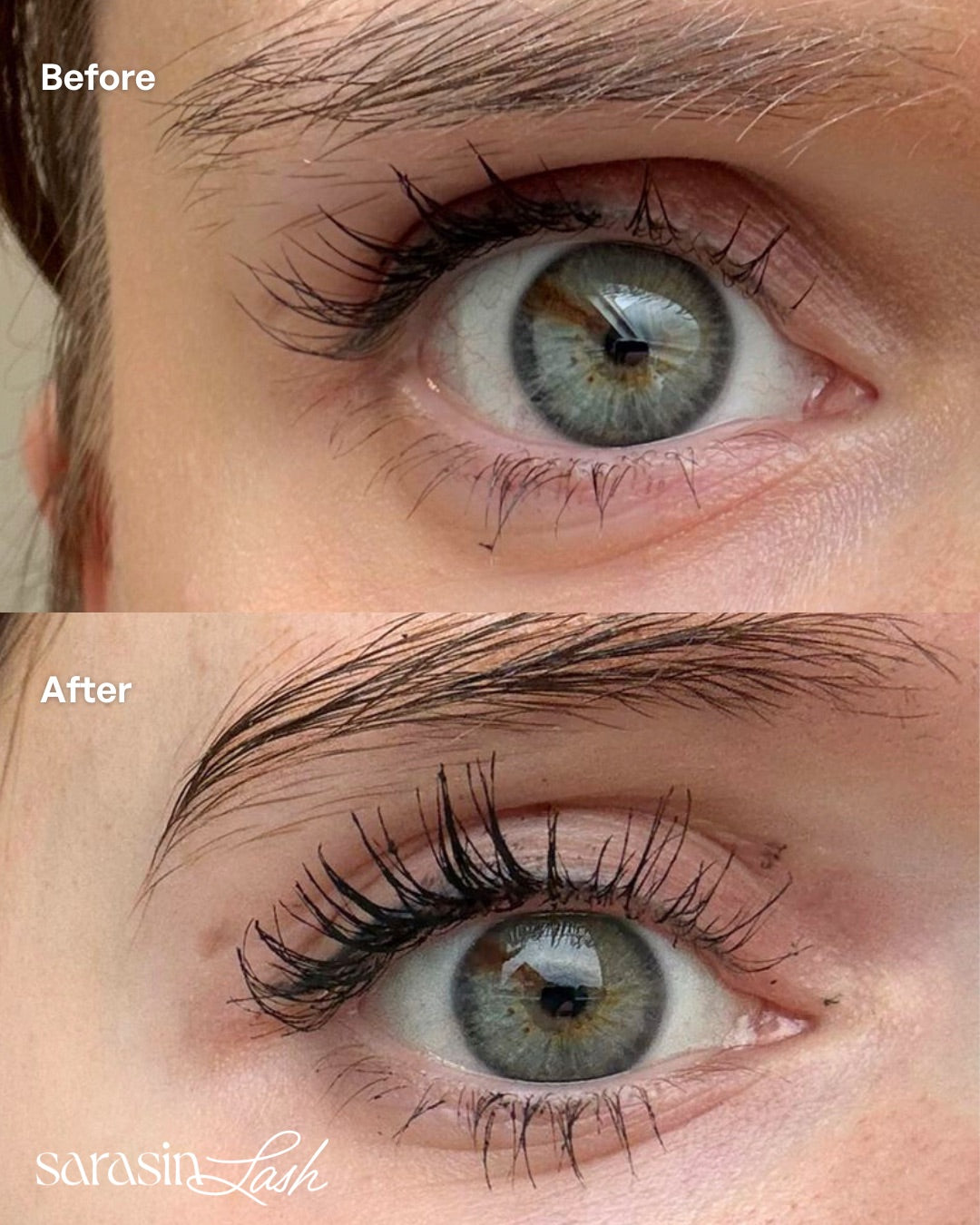 wimperserum voor en na resultaat
